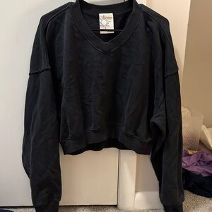 Aerie cropped v-neck sweatshirt